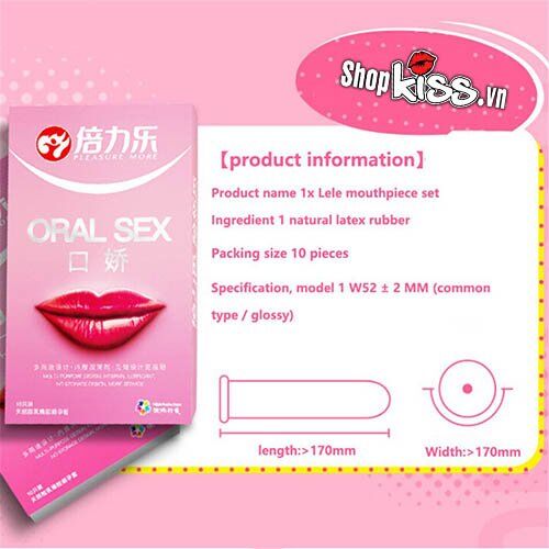Thông tin kích thước bao cao su oral sex CD04 Beilile