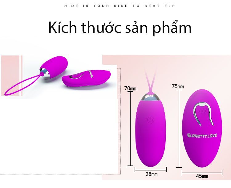 Kích thước nhỏ gọn của trứng rung Prettylove Jenny EG30B