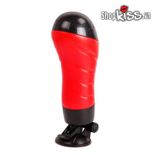 Hình ảnh tổng thể âm đạo giả gắn tường rung Crazy Bull Delia AD45A màu đỏ đen nổi bật