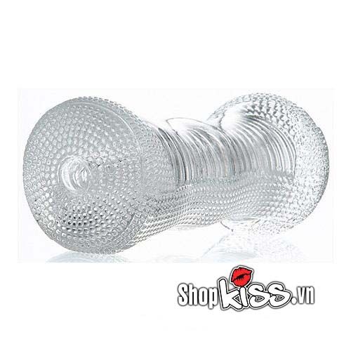 Cận cảnh cấu trúc bên trong âm đạo giả trong suốt AD05 với nhiều đường vân nổi