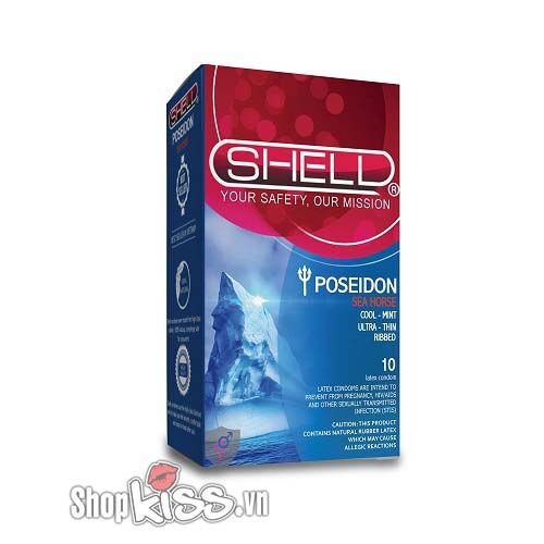Bao cao su gân sọc Shell Poseidon tăng cường kích thích mạnh mẽ