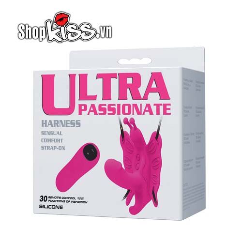 Ảnh chụp nguyên hộp sản phẩm dương vật dây đeo Ultra Passionate DC38F điều khiển từ xa