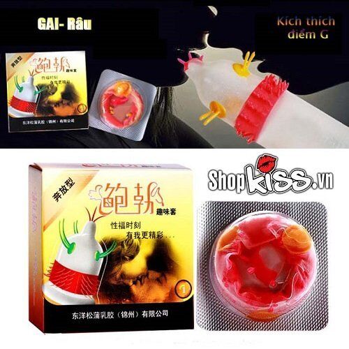 Bao cao su siêu gai râu CD22 với gai tập trung phần đầu kích thích hiệu quả