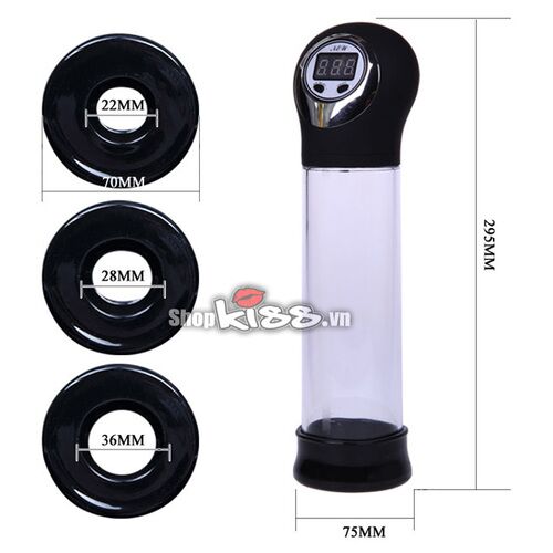 Kích thước chi tiết máy tập dương vật Hercule II DC69M - chiều dài 295mm và đường kính 75mm