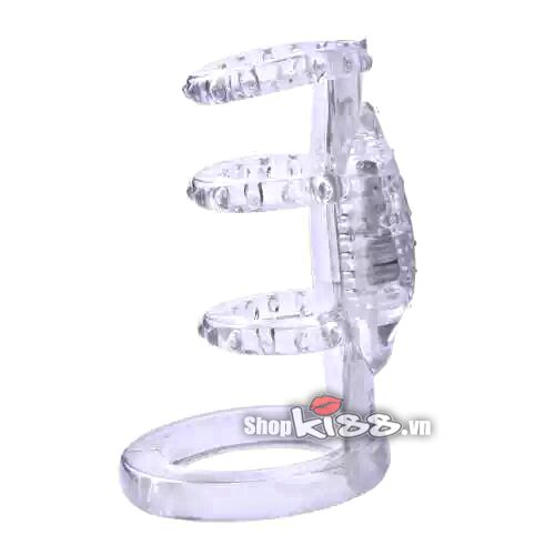 Cận cảnh khúc đôn dương vật BD10D với 3 vòng gai và quai đeo bìu chắc chắn