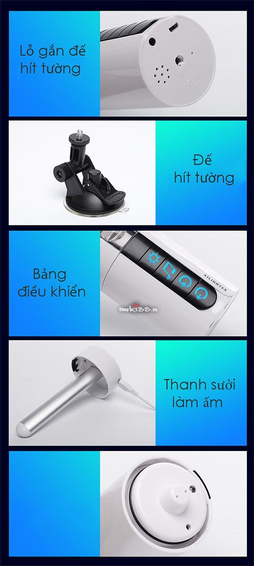 Chi tiết cấu tạo bên trong của Máy thủ dâm tự động Air Jet AD40B.