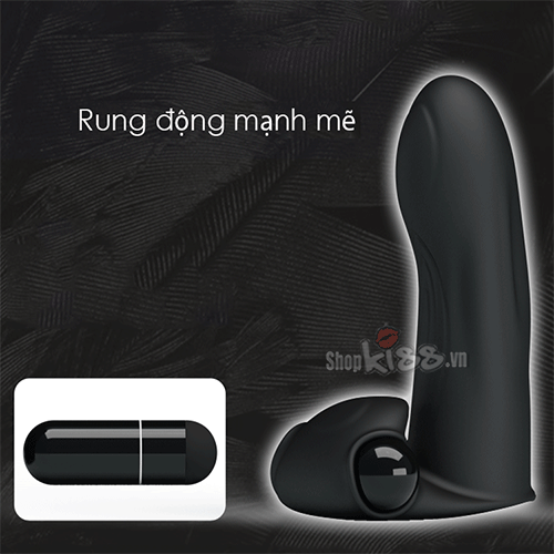 Hoạt ảnh mô tả động cơ rung mini mạnh mẽ bên trong bao ngón tay DC10R kích thích điểm G