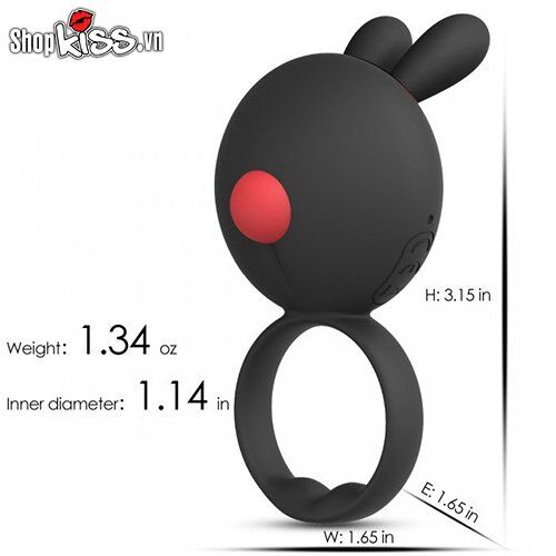 Vòng rung tai thỏ 2 in 1 RinBit USA DC80A kích thước của sản phẩm