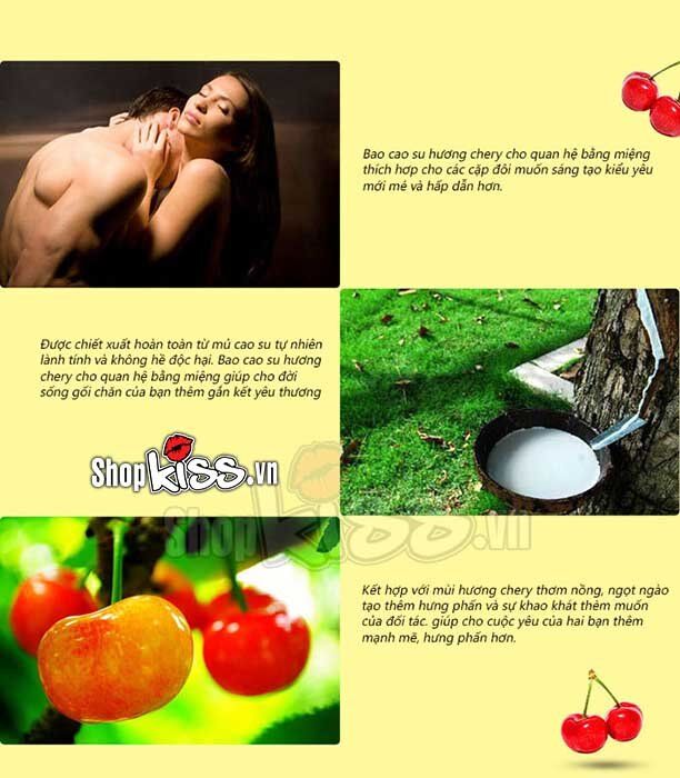 Bao cao su quan hệ bằng miệng hương cherry an toàn thân thiện với người dùng và môi trường