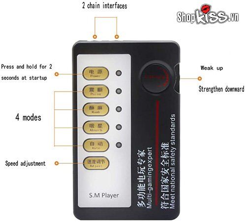 Remote điều khiển bộ mát xa xung điện hậu môn niệu đạo kim loại HM31