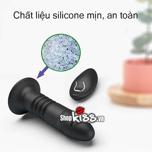 Chất liệu silicon y tế mềm mịn màu đen của máy massage hậu môn Kelly HM02H