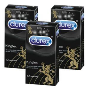 Bao cao su Durex Kingtex size nhỏ 49mm thiết kế ôm sát chống tuột bao