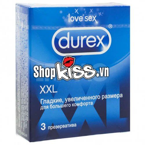 Thông số kích thước bao cao su Durex XXL đường kính 58mm