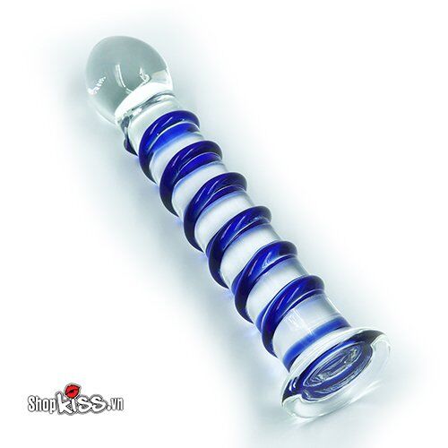 Hình ảnh dương vật giả thủy tinh DV52T trên nền trắng thể hiện sự tinh tế và chất liệu cao cấp