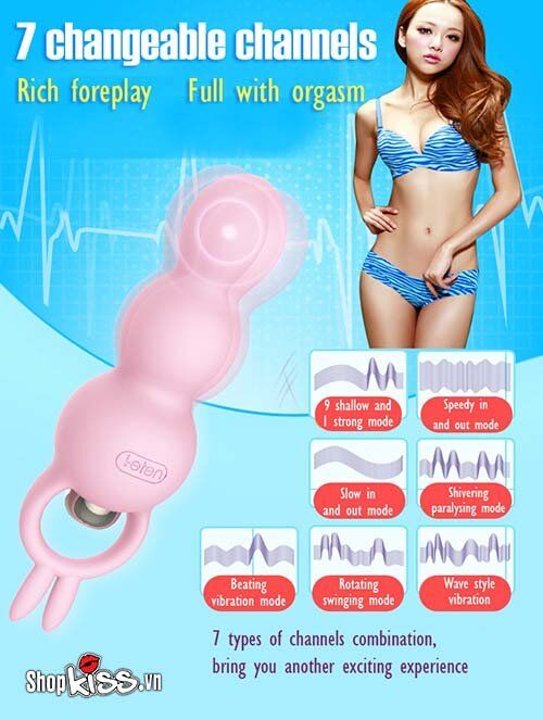 Nút điều khiển 7 chế độ rung mạnh mẽ trên thân dụng cụ Leten tai thỏ HM57