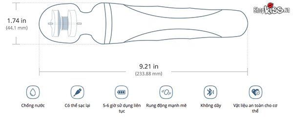So sánh kích thước thực tế của chày rung Lovense DOMI 2 với bàn tay và các vật dụng khác