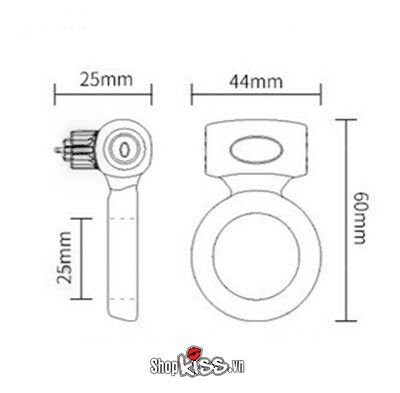 Kích thước chi tiết vòng rung DC71E với đường kính co giãn phù hợp nhiều nam giới