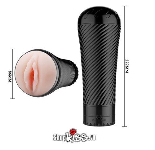 Kích thước chi tiết của Cốc thủ dâm có rung Pink Pussy DC17N vừa vặn trong lòng bàn tay