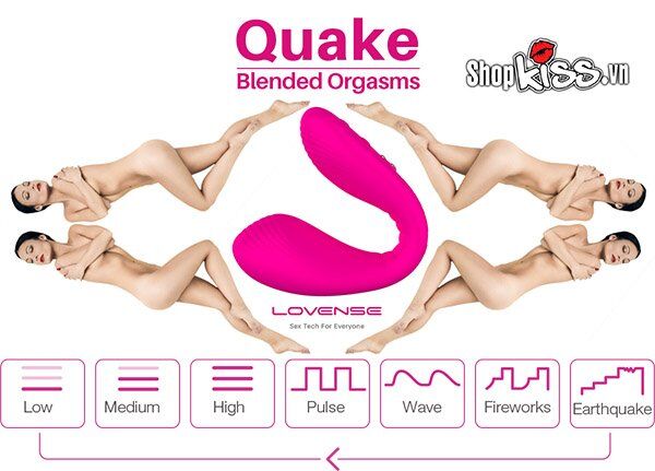 Minh họa 7 chế độ rung cơ bản tích hợp sẵn trên Lovense Quake
