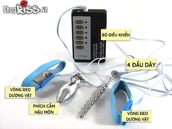 Bộ dụng cụ xung điện hậu môn dương vật HM31B chính hãng giá tốt