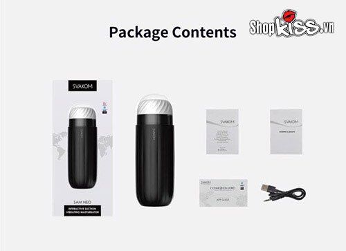 Trọn bộ sản phẩm Máy thủ dâm đa năng cao cấp Svakom Sam Neo và phụ kiện