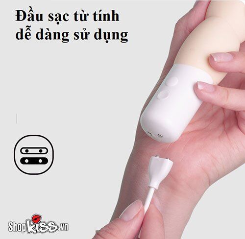 Cận cảnh cổng sạc USB từ tính tiện lợi của máy rung Durex Play Soft Vibrator MS25Y