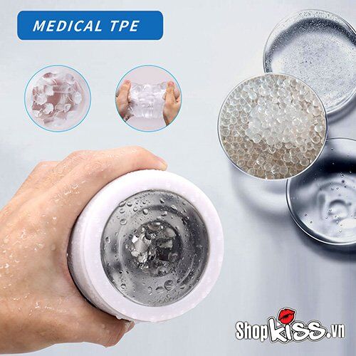 Sự kết hợp vật liệu ABS cứng cáp bên ngoài và TPE silicone mềm mại bên trong của cốc thủ dâm Aishia Magic Cup AD79