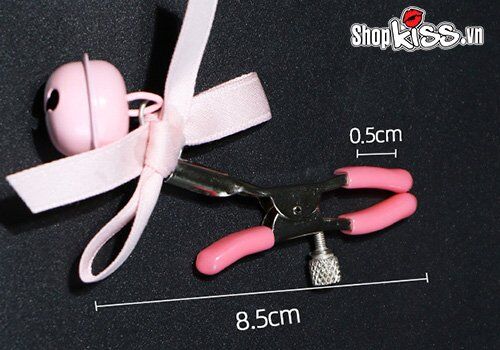 Kích thước chi tiết của kẹp vú BZ09E có lục lạc và nơ