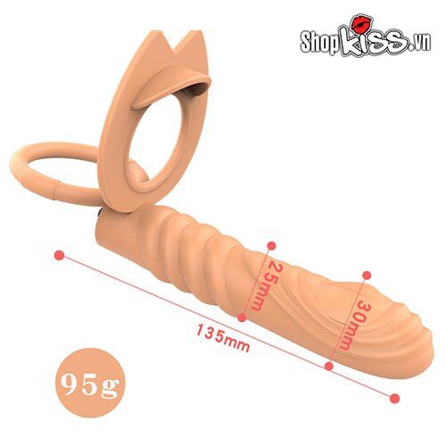 Bảng thông số kích thước chi tiết của vòng đeo dương vật rung BD92 trọng lượng 95g