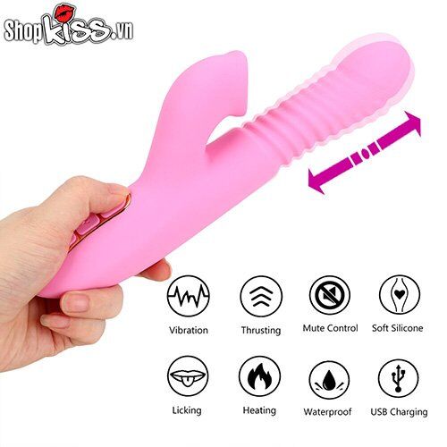 Cơ chế rung, thụt, xoay của máy massage Dibe DC55J tác động mạnh mẽ vào điểm G