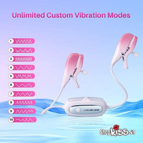 Bộ kẹp núm vú Lovense Gemini GEMI1 với 10 chế độ rung mặc định và vô vàn tùy chỉnh qua app