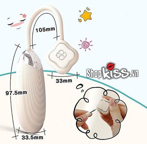 Kích thước chi tiết của trứng rung Svakom Aravinda nhỏ gọn