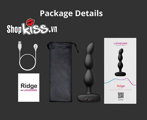 Bộ sản phẩm Lovense Ridge chính hãng đầy đủ phụ kiện và hộp đựng