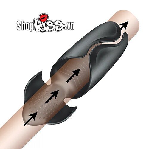 Máy massage dương vật và tinh hoàn Penis Stimulator có thiết kế mở cho nam thủ dâm hai đầu
