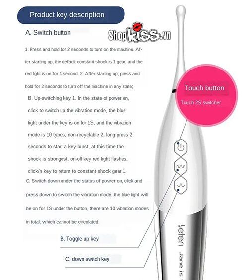 Hướng dẫn chi tiết cách sử dụng các nút điều khiển trên thân máy massage Leten Clit