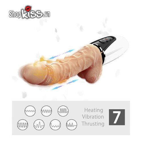 Minh họa 7 chế độ thụt đẩy tự động của dương vật giả Betty DV44K mô phỏng giao hợp