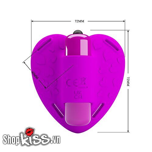 Kích thước của Trứng rung gắn dây đeo Pretty Love Clitoral DC38S được mô tả chi tiết trên nền trắng