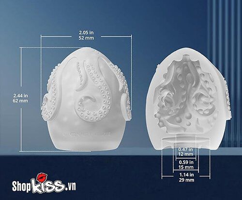Kích thước nhỏ gọn và khả năng co giãn ấn tượng của Trứng thủ dâm nam Lovense Kraken