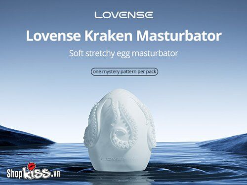 Cấu trúc bên trong trứng thủ dâm Lovense Kraken với các đường gân, nếp gấp và bi nổi tăng cường ma sát