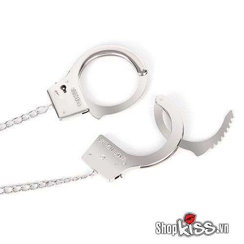 Còng tay BDSM kim loại chắc chắn với khóa an toàn và chìa khóa đi kèm