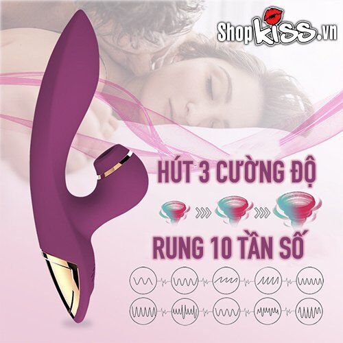 Máy massage Suction Kiss với 10 chế độ rung và 3 cường độ hút