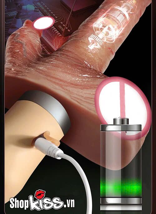 Cổng sạc USB tiện lợi của dương vật giả rung thụt liếm Long Love Sex Toy