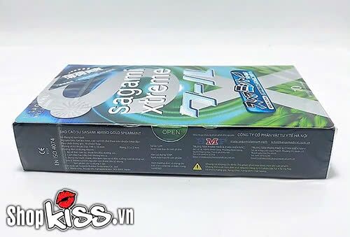 Bao cao su Sagami Xtreme Spearmint chứa gel bôi trơn silicone cao cấp giúp cuộc yêu trơn tru mượt mà