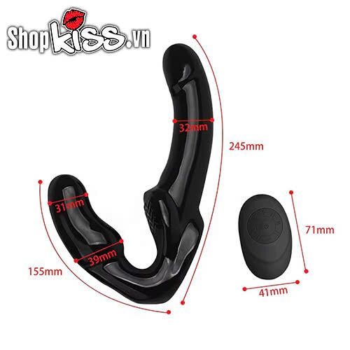 Kích thước chi tiết dương vật giả 2 đầu Yunman Dragon gồm nhánh dài và nhánh ngắn