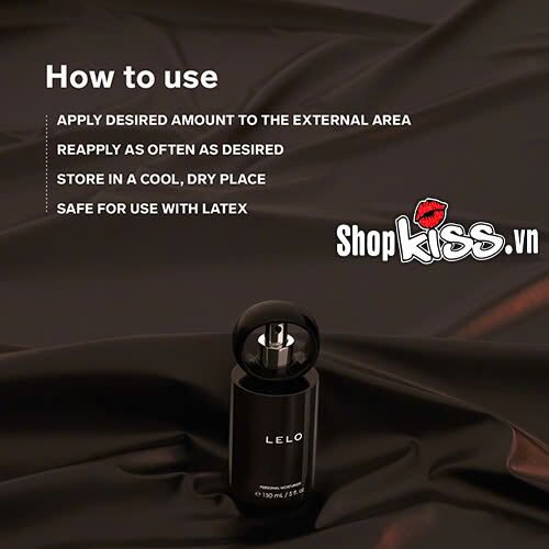 Sử dụng gel bôi trơn LELO Personal Moisturizer G09 an toàn với bao cao su và sex toy