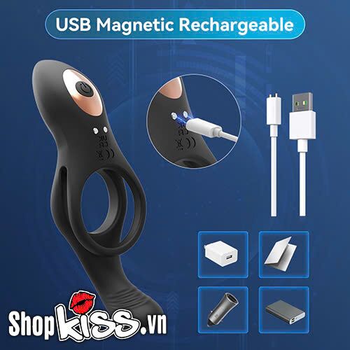 Vòng đeo dương vật có rung Youniao Lock Fine Ring sử dụng cổng sạc USB từ tính tiện lợi